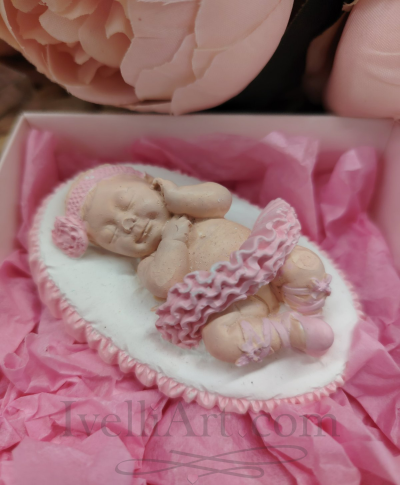 Бебе балерина подарък за гости в розово