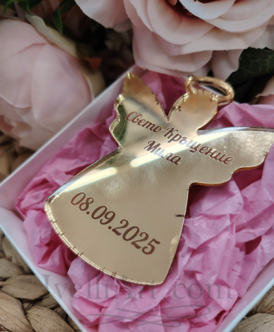 Златно ангелче с магнит  подаръци за гости