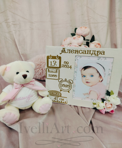 Персонализирана рамка за снимки бебешка визитка 